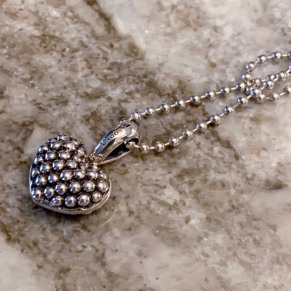 LAGOS Caviar Heart Pendant. Beautiful and Classic. Like new. - Picture 2 of 6
